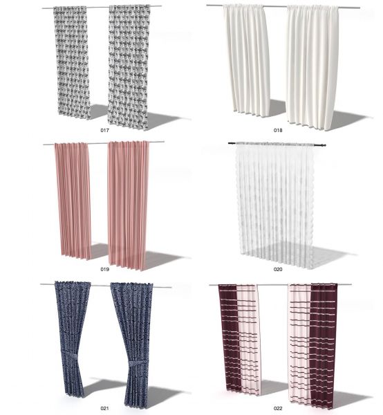 Các loại rèm vải màu sắc đơn giản được bù lại bởi kiểu dáng diêm dúa